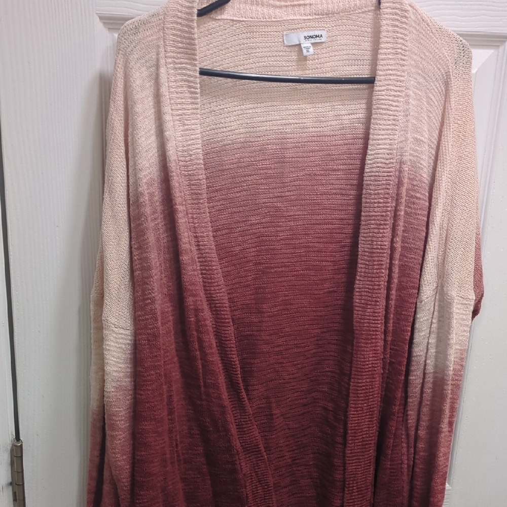Sonoma Women's Gradient Cardigan - Pink and Cream